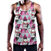 Hipster Chihuahua Pattern Print Training Tank Top