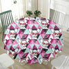 Hipster Chihuahua Pattern Print Waterproof Round Tablecloth