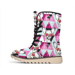 Hipster Chihuahua Pattern Print Winter Boots