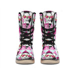 Hipster Chihuahua Pattern Print Winter Boots