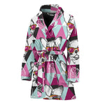 Hipster Chihuahua Pattern Print Women's Bathrobe