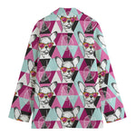 Hipster Chihuahua Pattern Print Women's Cotton Blazer