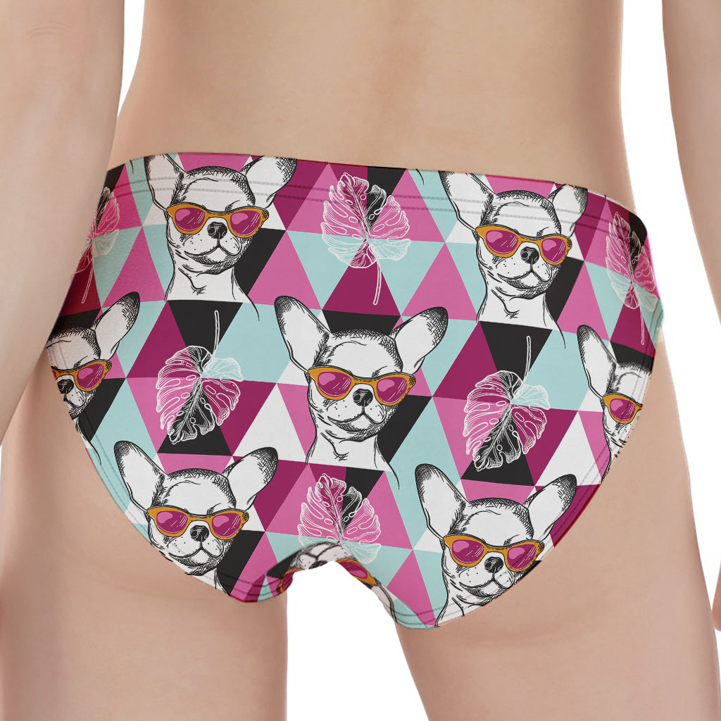 Hipster Chihuahua Pattern Print Women's Panties