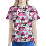 Hipster Chihuahua Pattern Print Women's Polo Shirt