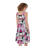 Hipster Chihuahua Pattern Print Women's Sleeveless Dress