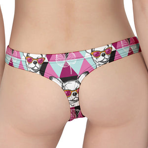 Hipster Chihuahua Pattern Print Women's Thong