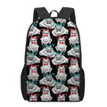 Hipster Frog Pattern Print 17 Inch Backpack