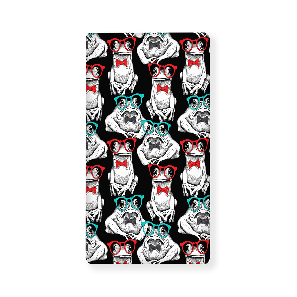 Hipster Frog Pattern Print Baby Crib Sheet