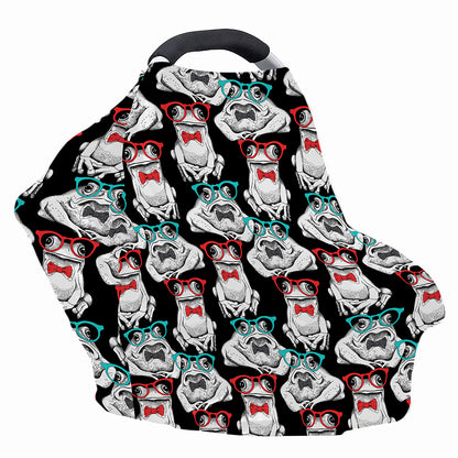 Hipster Frog Pattern Print Baby Seat Cover