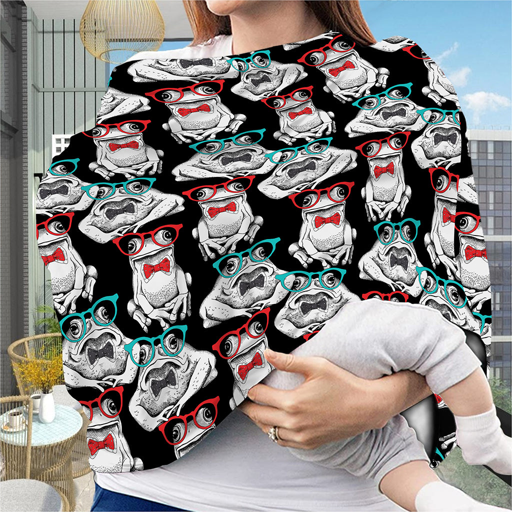 Hipster Frog Pattern Print Baby Seat Cover
