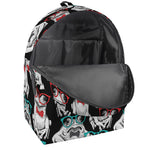 Hipster Frog Pattern Print Backpack