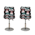 Hipster Frog Pattern Print Bar Stool Covers