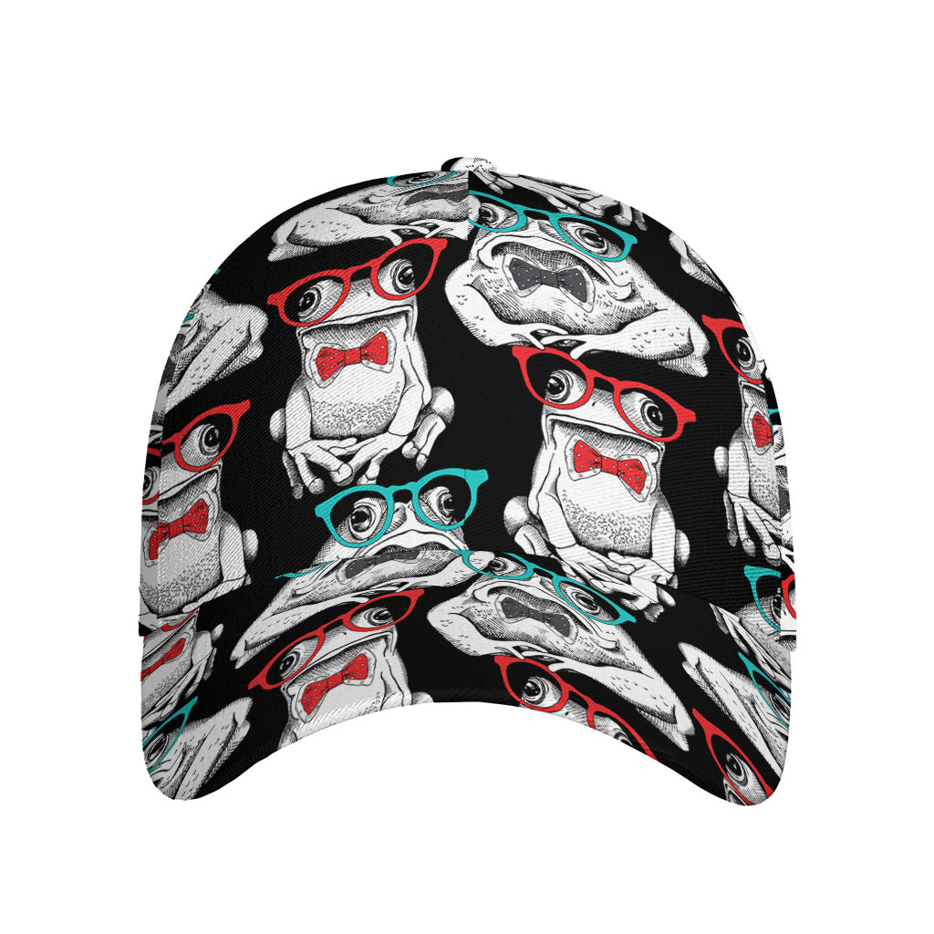 Hipster Frog Pattern Print Baseball Cap