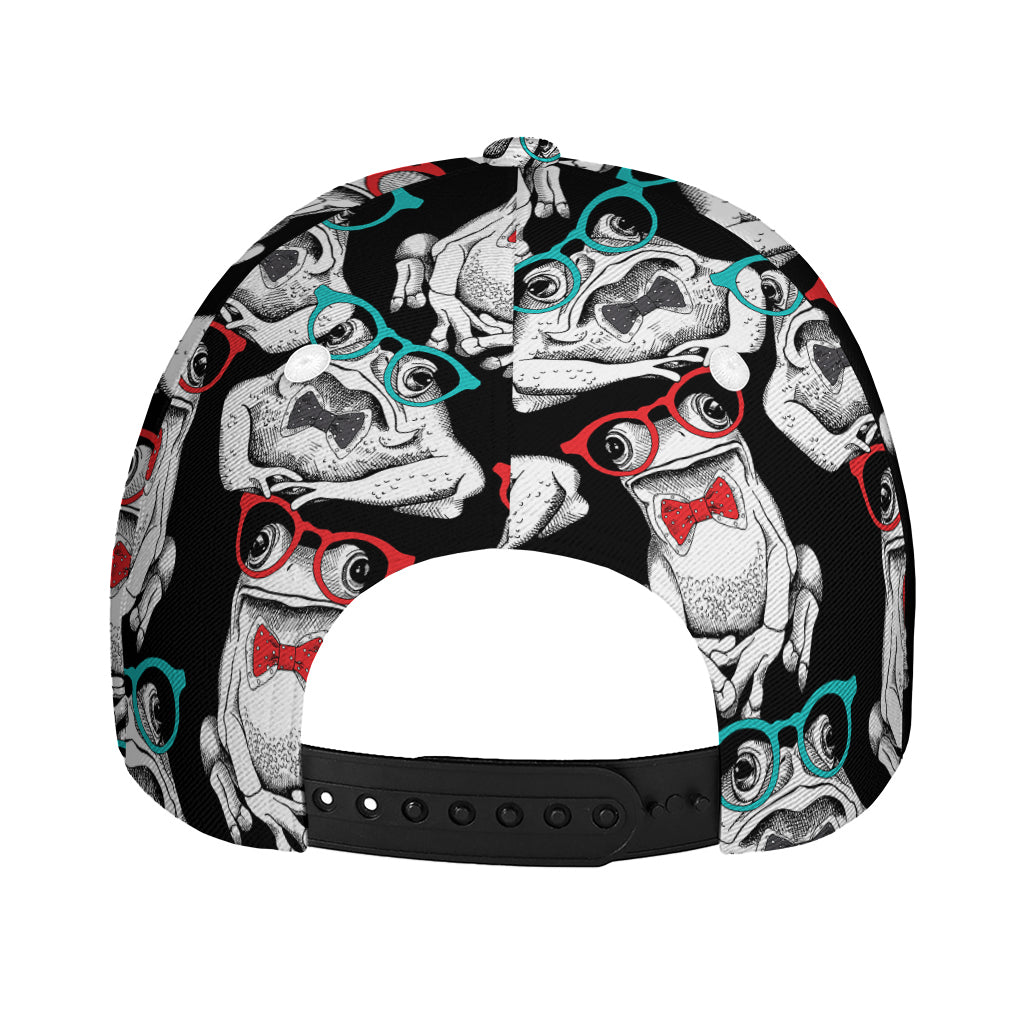 Hipster Frog Pattern Print Baseball Cap