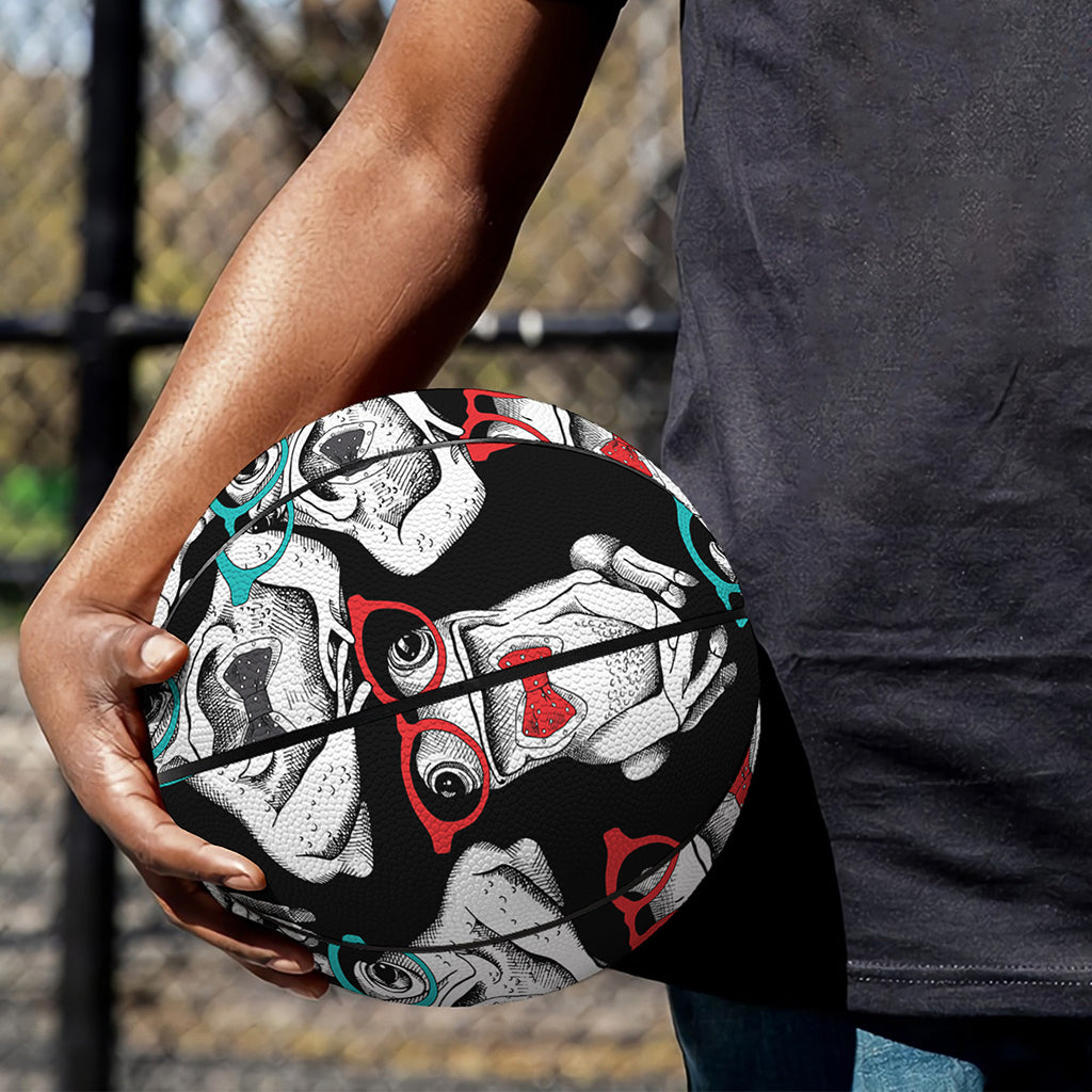 Hipster Frog Pattern Print Basketball