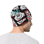 Hipster Frog Pattern Print Beanie