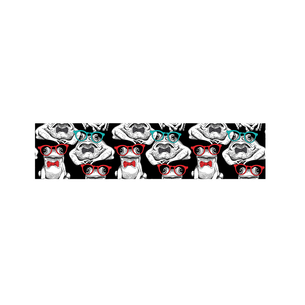 Hipster Frog Pattern Print Bed Runner