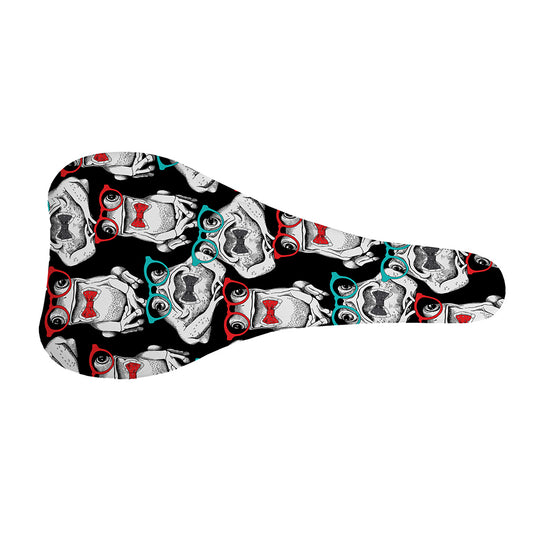Hipster Frog Pattern Print Bicycle Seat Cover