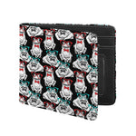 Hipster Frog Pattern Print Bifold Wallet