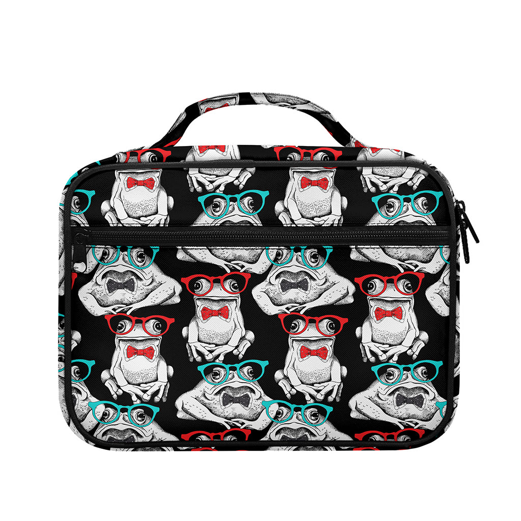 Hipster Frog Pattern Print Briefcase Bible Bag