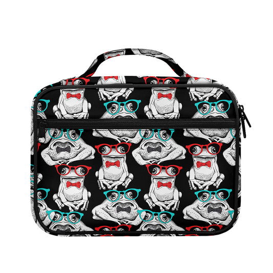 Hipster Frog Pattern Print Briefcase Bible Bag