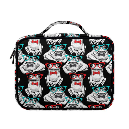 Hipster Frog Pattern Print Briefcase Bible Bag
