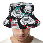 Hipster Frog Pattern Print Bucket Hat