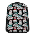 Hipster Frog Pattern Print Casual Backpack