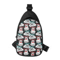 Hipster Frog Pattern Print Sling Bag