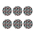 Hipster Frog Pattern Print Coaster Set