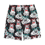 Hipster Frog Pattern Print Cotton Shorts