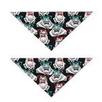 Hipster Frog Pattern Print Dog Bandana