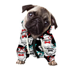 Hipster Frog Pattern Print Dog Zip Up Hoodie