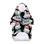 Hipster Frog Pattern Print Dog Zip Up Hoodie