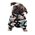 Hipster Frog Pattern Print Dog Zip Up Jacket