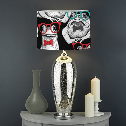 Hipster Frog Pattern Print Drum Lamp Shade