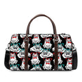 Hipster Frog Pattern Print Duffel Bag