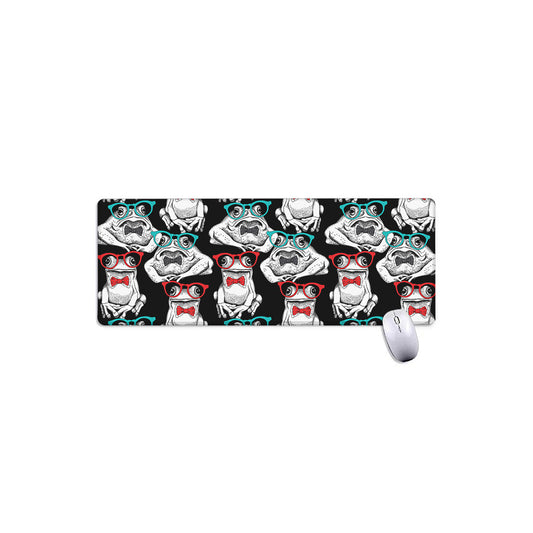 Hipster Frog Pattern Print Extended Mouse Pad