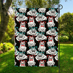 Hipster Frog Pattern Print Garden Flag