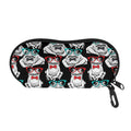 Hipster Frog Pattern Print Glasses Case