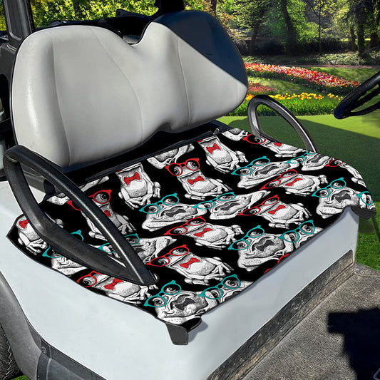 Hipster Frog Pattern Print Golf Cart Seat Cover