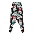 Hipster Frog Pattern Print Hammer Pants