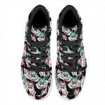 Hipster Frog Pattern Print High Top Leather Sneakers