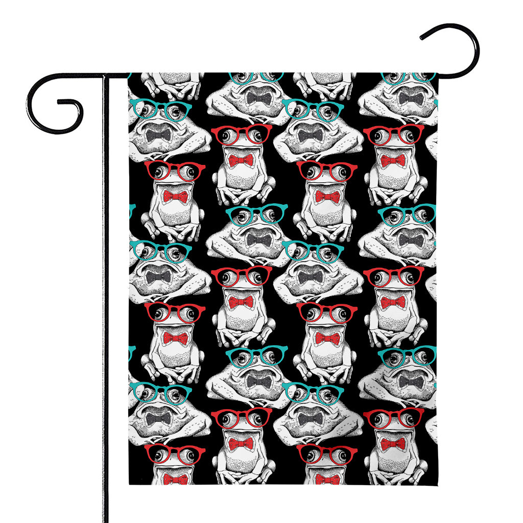 Hipster Frog Pattern Print House Flag