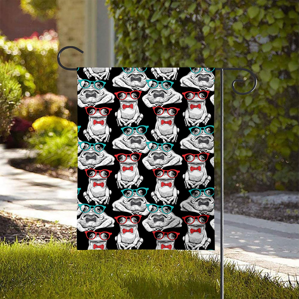 Hipster Frog Pattern Print House Flag