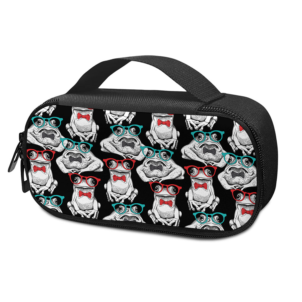 Hipster Frog Pattern Print Insulin Cooler Travel Case