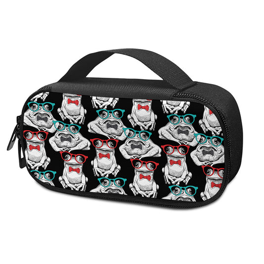 Hipster Frog Pattern Print Insulin Cooler Travel Case