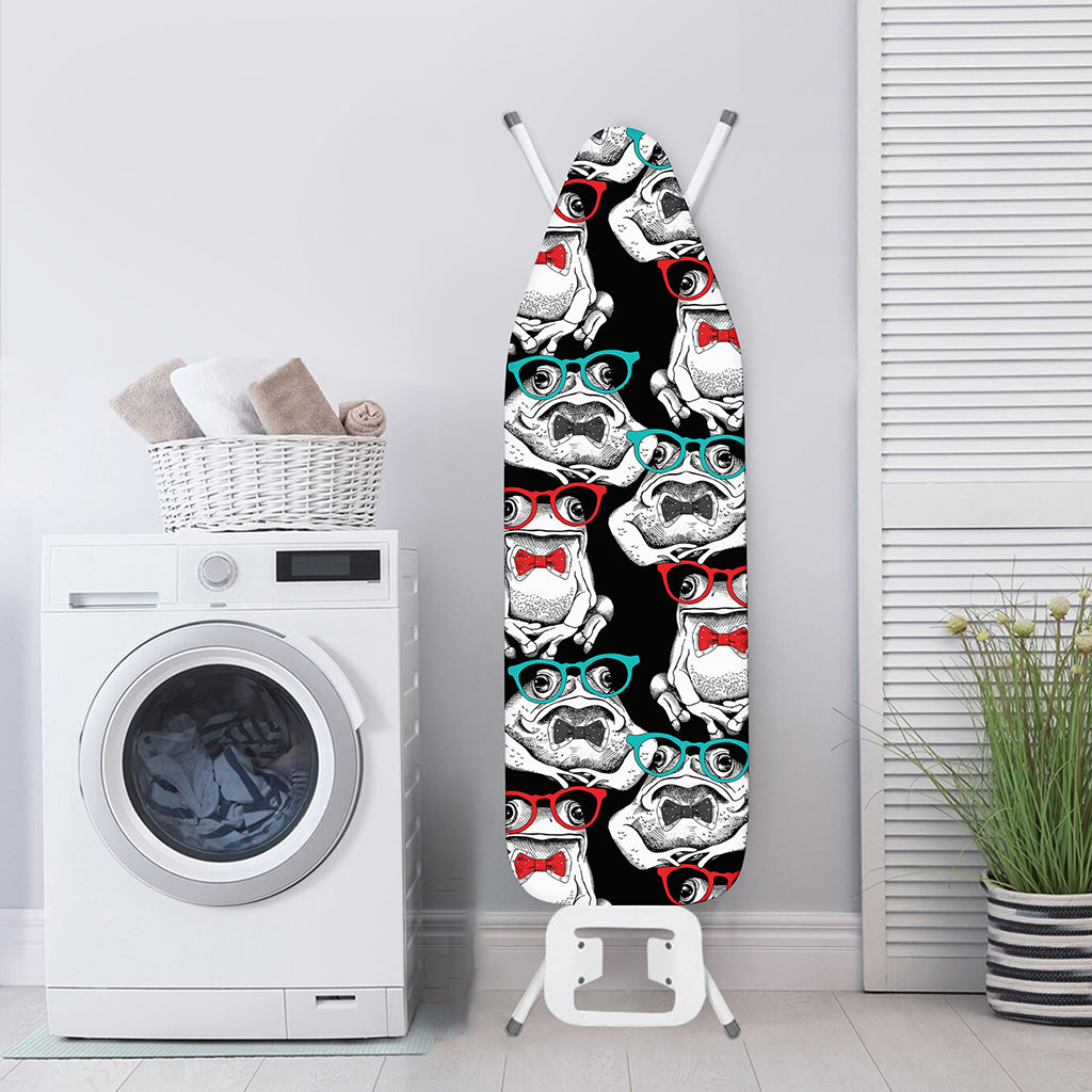 Hipster Frog Pattern Print Ironing Board Cover