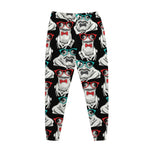 Hipster Frog Pattern Print Jogger Pants