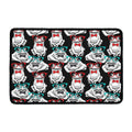 Hipster Frog Pattern Print Kitchen Mat